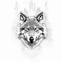 dacian wolf folk sparrow forest  tattoo design idea