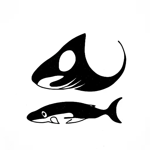 orca alien tattoo design idea