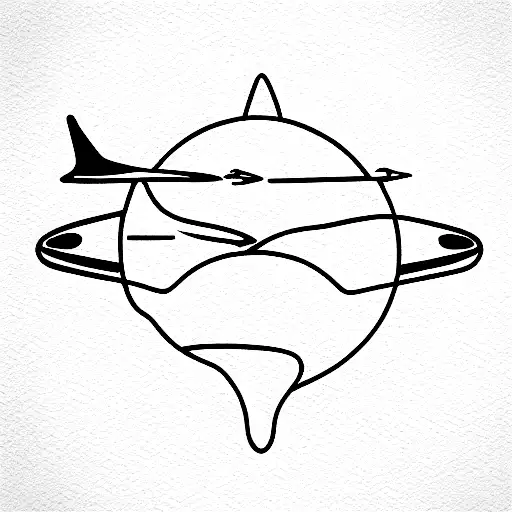 orca ufo tattoo design idea