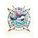 orca space tattoo design idea