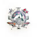 orca space tattoo design idea