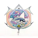 orca space tattoo design idea