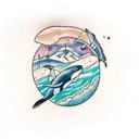 orca space tattoo design idea