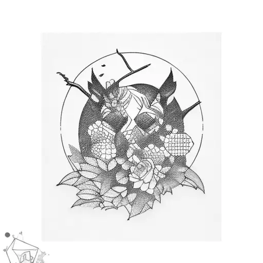 Paisaje bosque tattoo design idea