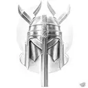 spartan warrior with helmet in battle tattoo design idea