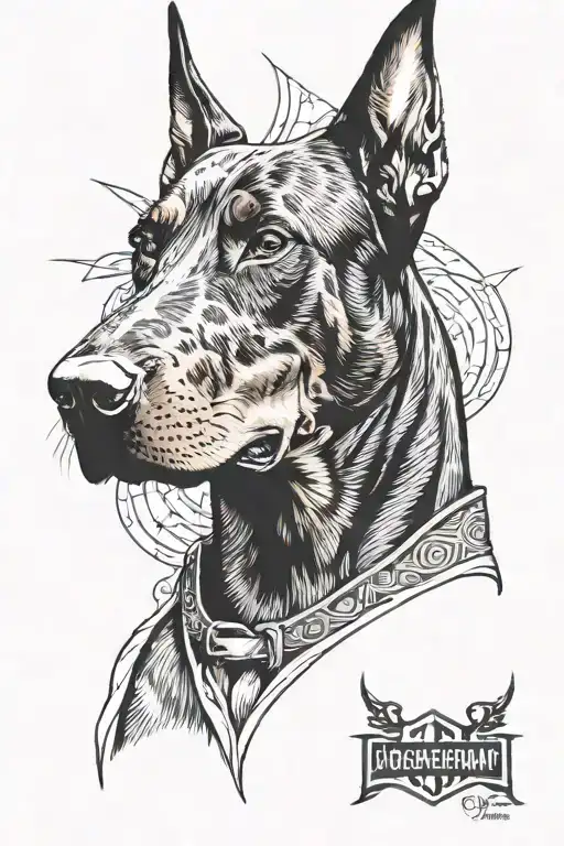 doberman dog tattoo design idea