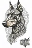 doberman dog tattoo design idea