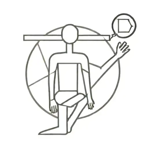 stick man pearl jam Band  filled geometric pattern resembling tattoo design idea