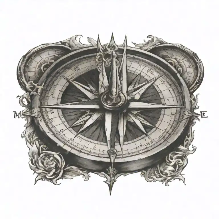 compass rose tattoo design idea