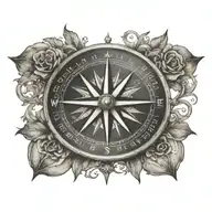 compass rose tattoo design idea