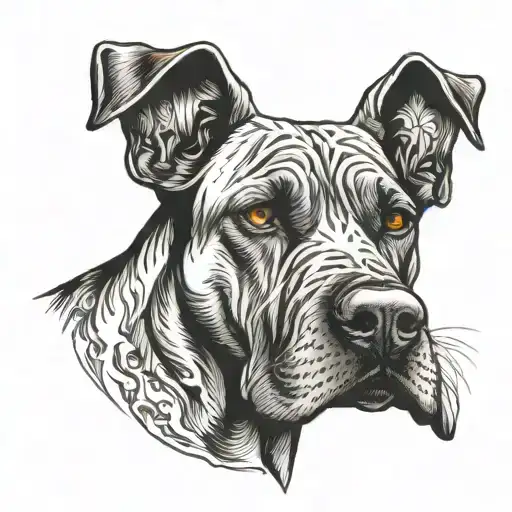 mastiff cross great Dane outline tattoo tattoo design idea