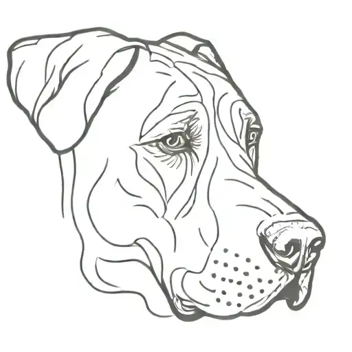 mastiff cross Great Dane line tattoo tattoo design idea