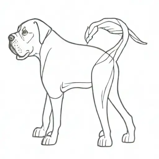 mastiff cross Great Dane simple outline tattoo design tattoo design idea