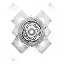 an endless knot, a moon beneath it, and then the seed of life beneath that tattoo design idea