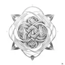 an endless knot, a moon beneath it, and then the seed of life beneath that tattoo design idea