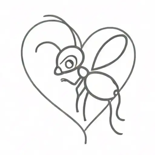 ant carrying a heart tattoo tattoo design idea