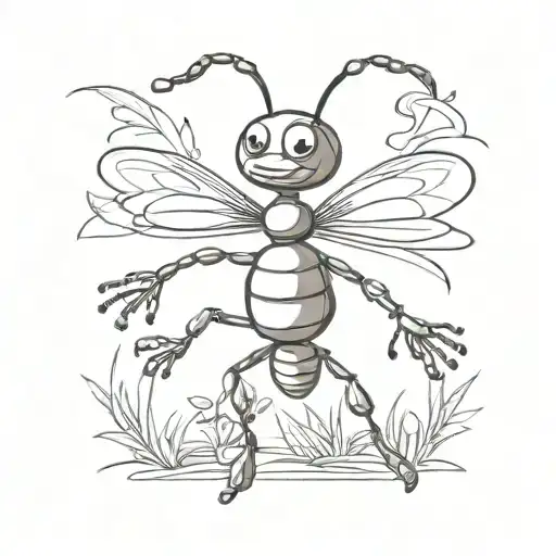 cartoon marching  Ant tattoo design idea