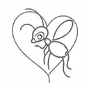ant carrying a heart tattoo tattoo design idea