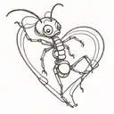 ant carrying a heart tattoo tattoo design idea