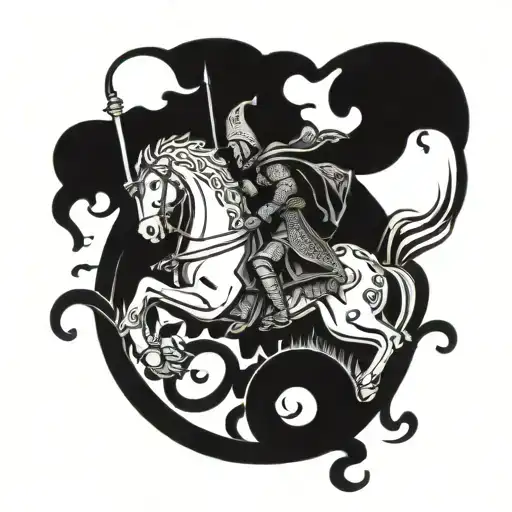 Saint George killing the dragon tattoo design idea