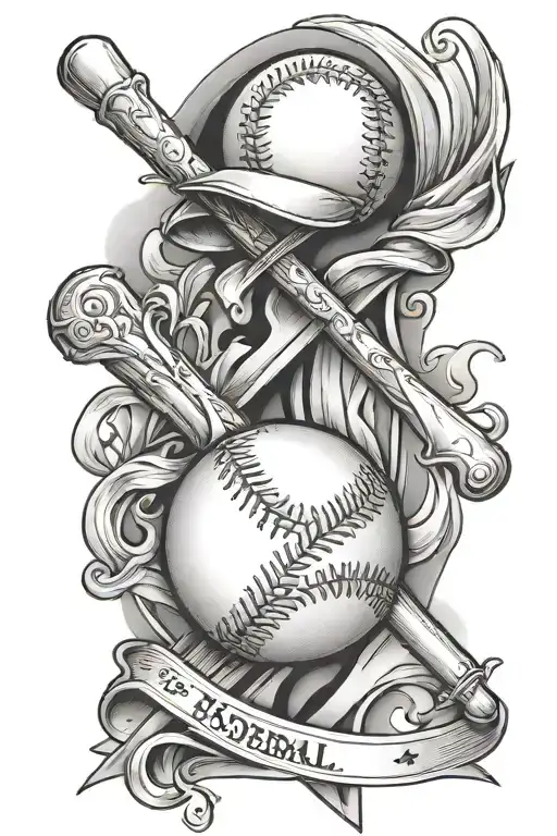 baseball and crosses tattoo design idea