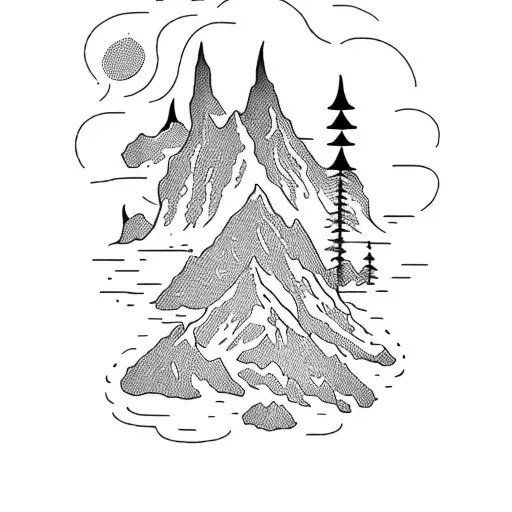  wildflower mountain coast pacific tattoo design idea