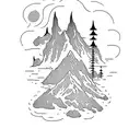  wildflower mountain coast pacific tattoo design idea