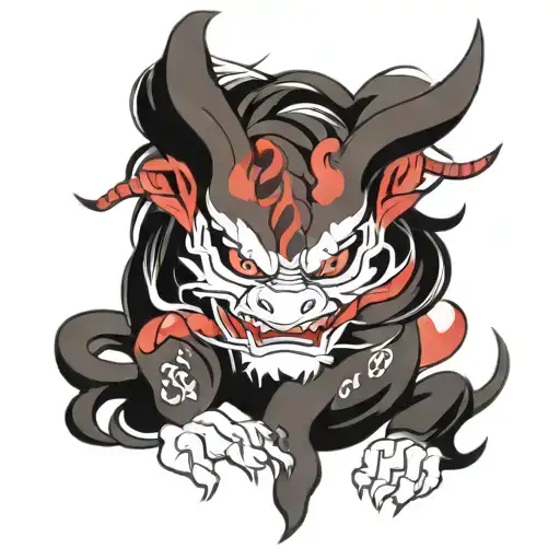 entai and suicune tattoo design idea
