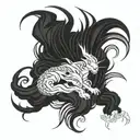 entai and suicune tattoo design idea