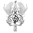 back spine christian symbols tattoo design idea