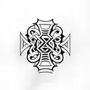 back spine christian symbols tattoo design idea