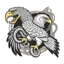 eagle attacking holding snake tattoo design idea