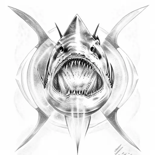  shark teeth tattoo like Aquaman but with details tattoo design idea