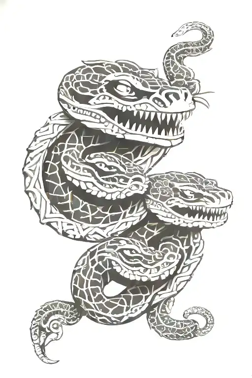 Aztec double headed snake tattoo design idea