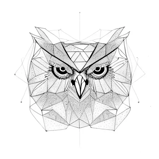 owl, polygons, shapes tattoo design idea