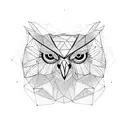 owl, polygons, shapes tattoo design idea