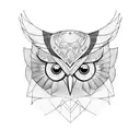 owl, polygons, shapes tattoo design idea