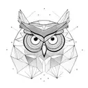 owl, polygons, shapes tattoo design idea