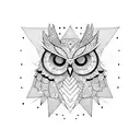 owl, polygons, shapes tattoo design idea