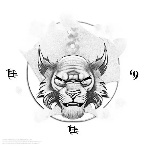 black panter, clock, aquarius tattoo design idea