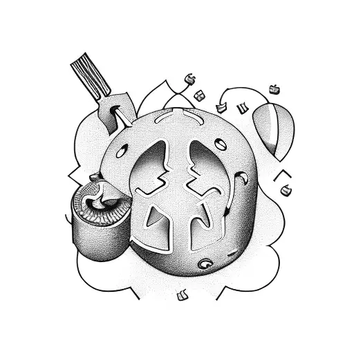 A tattoo design combining baking tools and puzzle pieces tattoo design idea