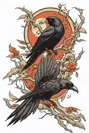 itachi uchiha crows flying tattoo design idea