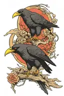 itachi uchiha crows flying tattoo design idea