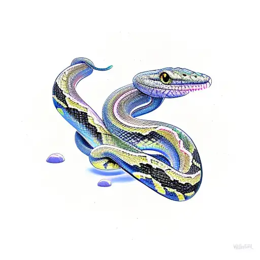 snake eating is own tail tattoo design idea