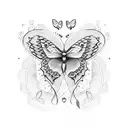 heart with butterfly tattoo design idea