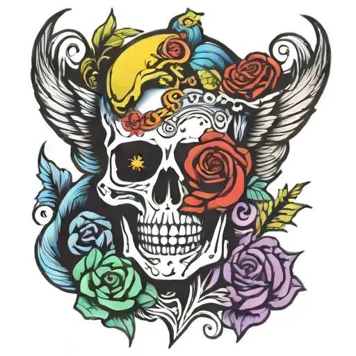 pop art grateful dead tattoo design idea