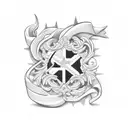 flork with cuban flag tattoo design idea