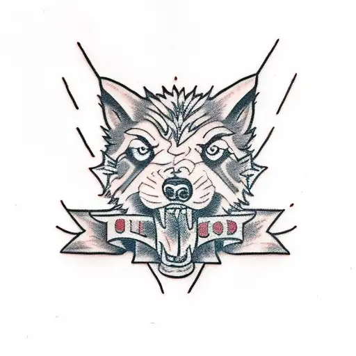 good and bad wolf ALL body tattoo design idea