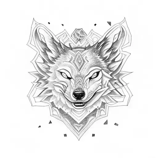 good and bad wolf tattoo design idea
