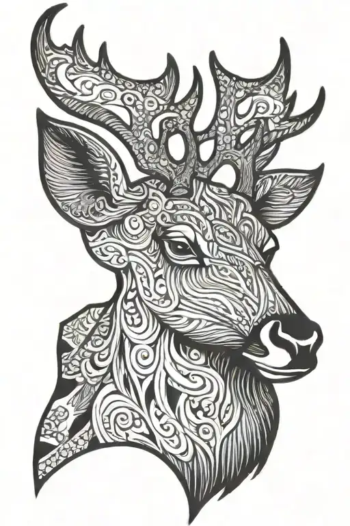 elk tattoo design idea